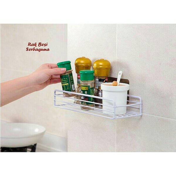 SCATOLA - Rak Besi Kamar Mandi Tempel Dinding Persegi Rak Dapur Persegi Gantung Besi Serbaguna / Rak