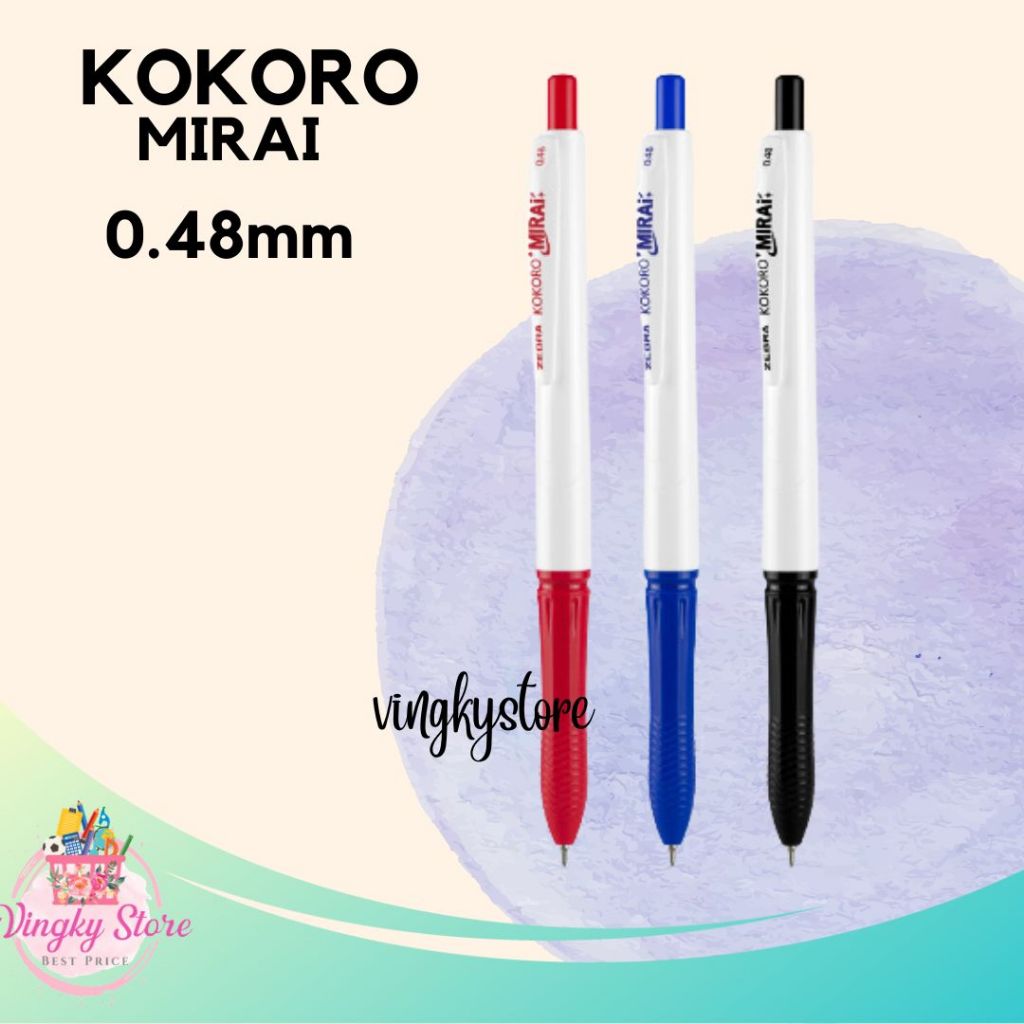 

Pulpen / Gel Pen Kokoro Mirai Zebra 0.48 mm