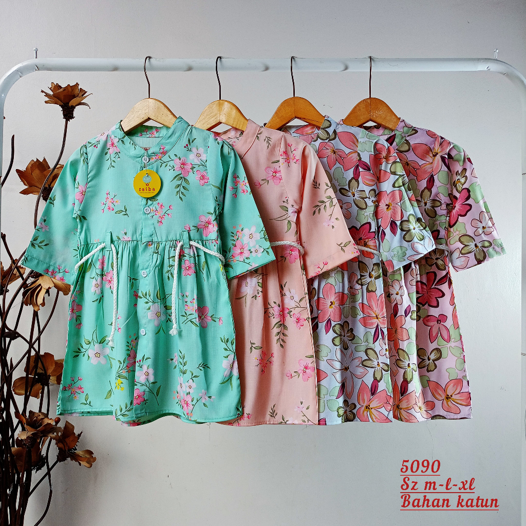 Pakaian anak Muslim usia 1-4 tahun Motif bunga / Dress anak Terbaru