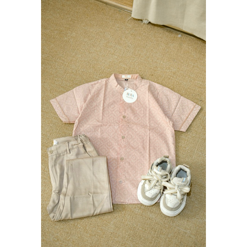 Kemeja couple batik ayah anak hijau, coksu, abu