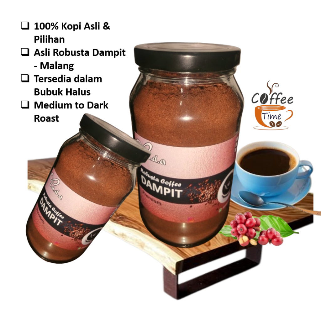 

Zada Coffee - Kopi Bubuk Robusta Asli Dampit Khas Malang 100 g / Kopi Hitam Nimat 100% Kopi Asli