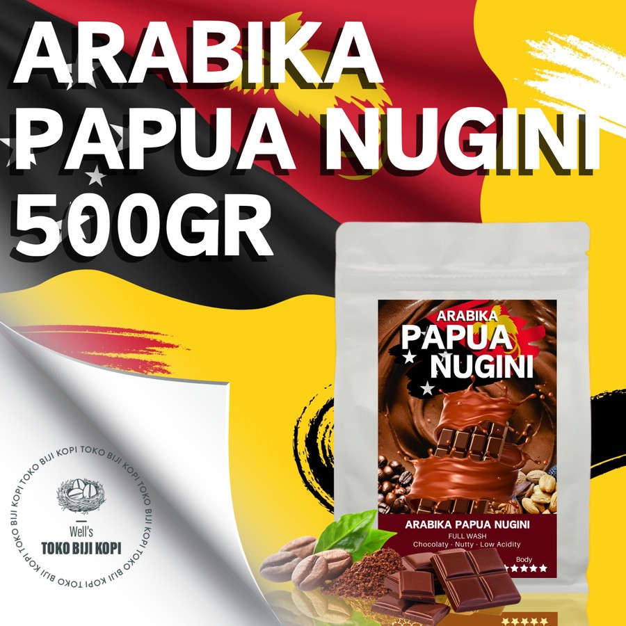 

KOPI ARABIKA PAPUA NUGINI FULL WASH ROASTED BEAN - 500 GRAM