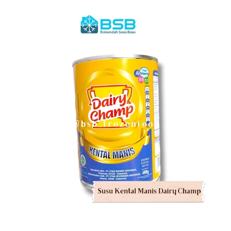 

Susu Kental Manis Susu Kaleng Dairy Champ 480 g