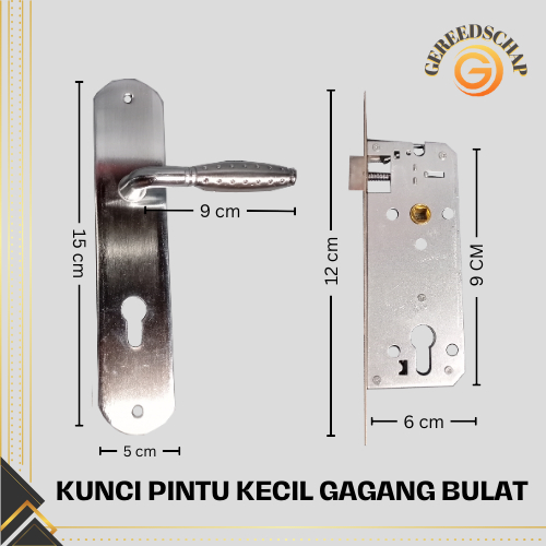 Kunci Pintu Kecil Silinder Gagang Bulat Full Set Gagang Pintu