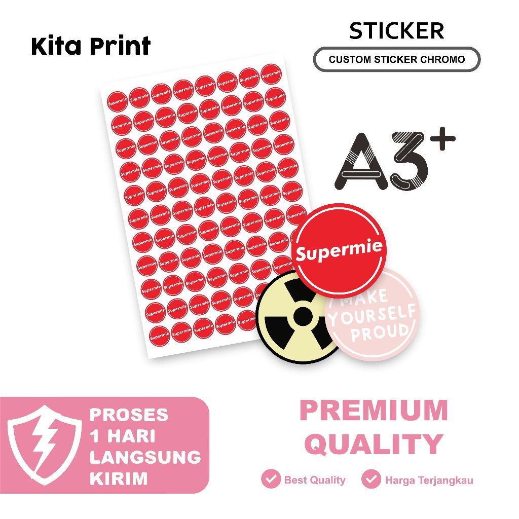 Print Stiker Cromo A3+ Cetak Stiker Cromo A3 Express Cetak Stiker Label Kemasan Tidak Tahan Air