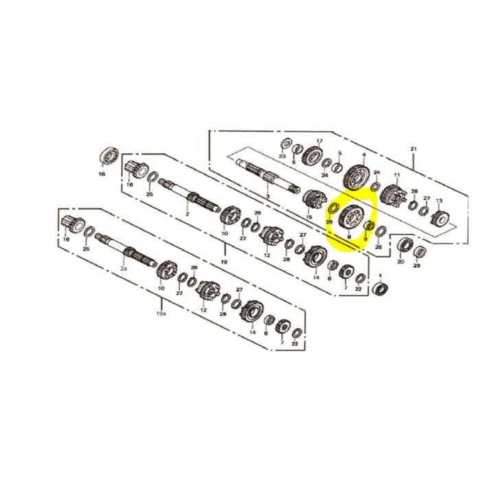 Paket Bundling Gear Counter Shaft Second (28T) Karya 200 NEW