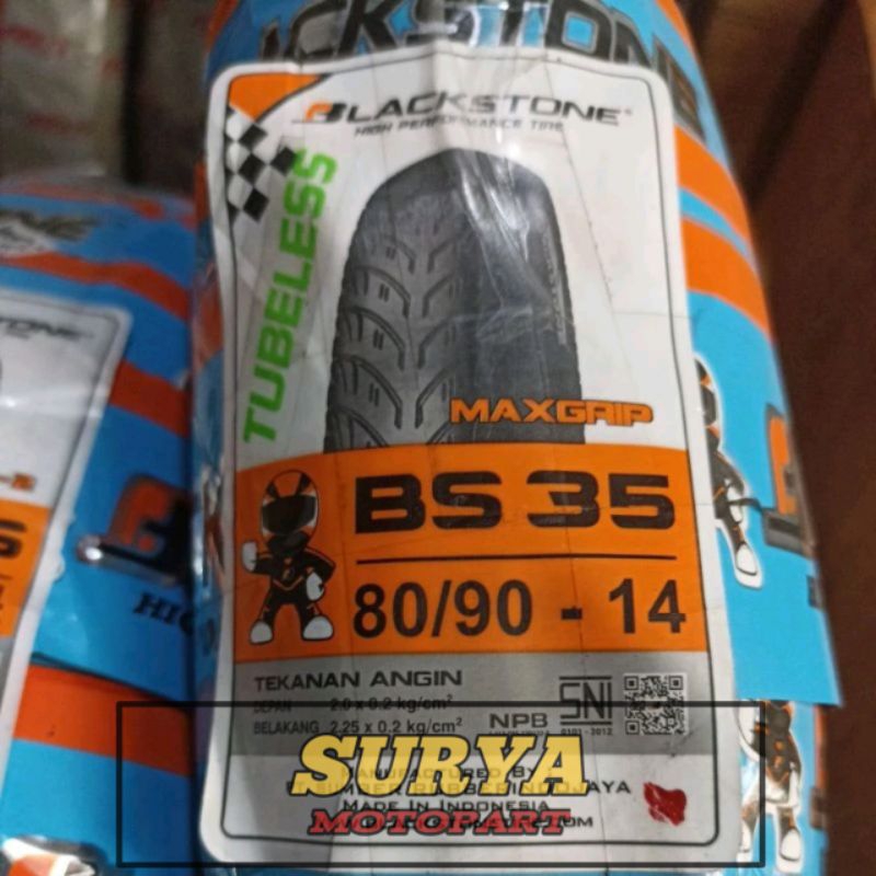 BAN LUAR BLACKSTONE TUBELESS BS 35 UKURAN 80/90-14