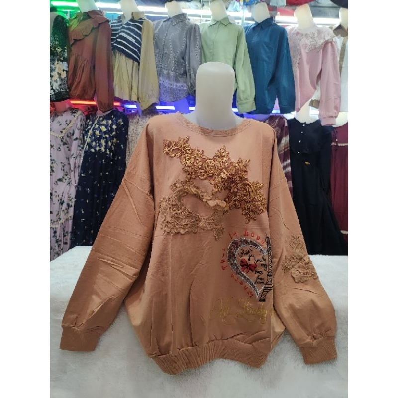 atasan kaos sweater wanita jumbo import LD 120