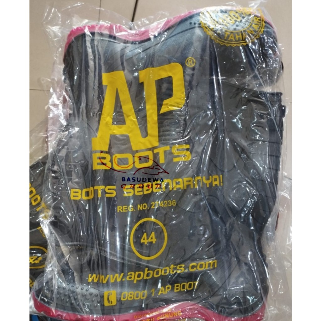 AP BOOTS MOTO SEPATU BOOTS MERAH HITAM Uk. 44 / SAFETY BOOTS