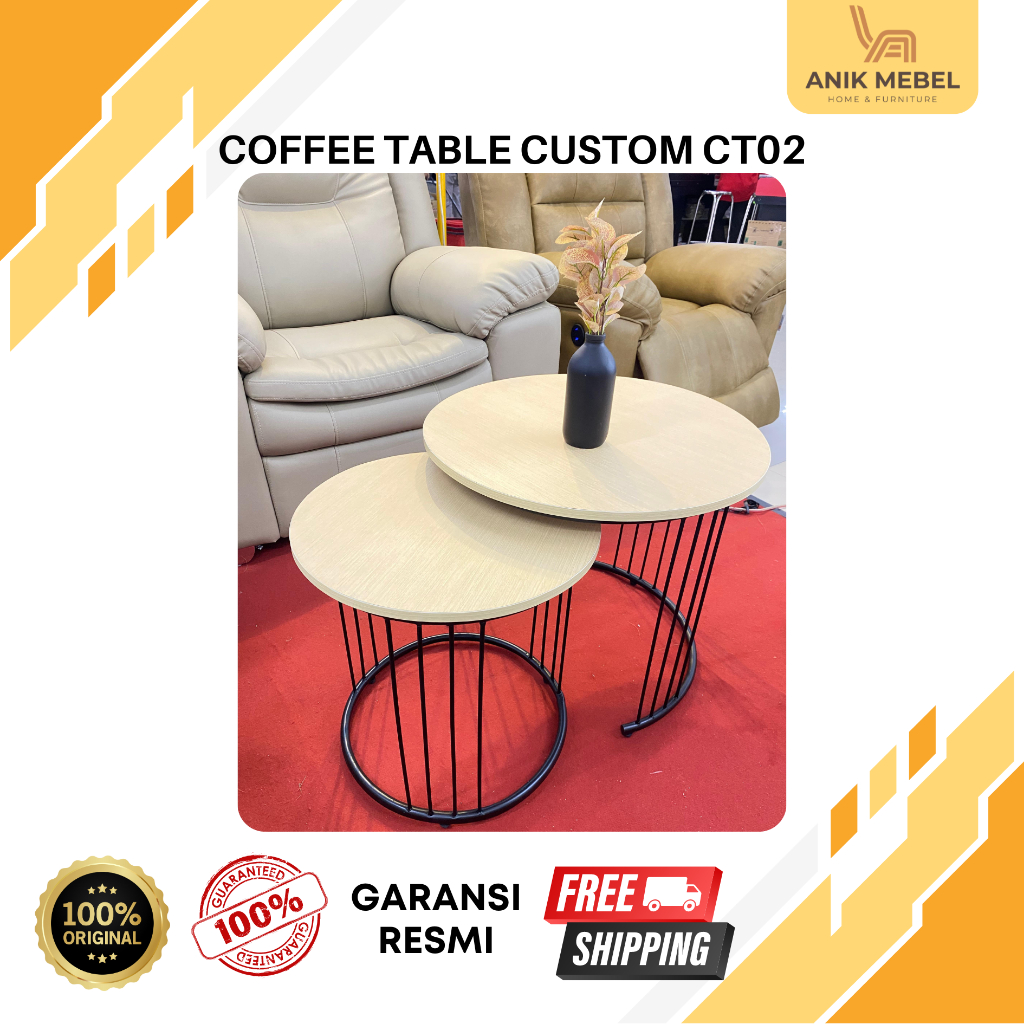 Coffee table / meja tamu minimalis CT02 custom - Anik Mebel & Elektronik Furniture Purwodadi Groboga
