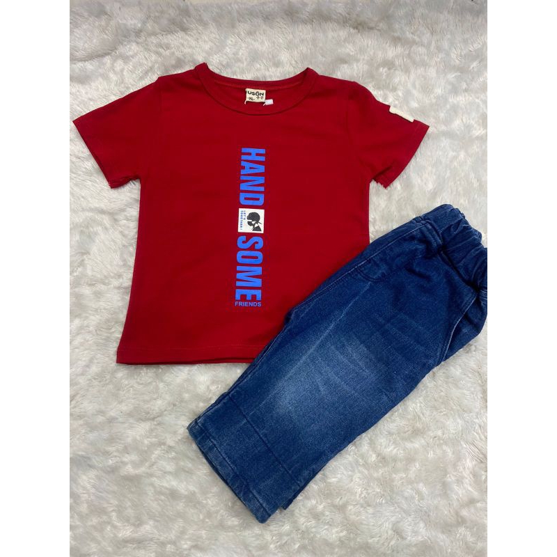 Setelan Anak Uson Celana Jeans Pendek