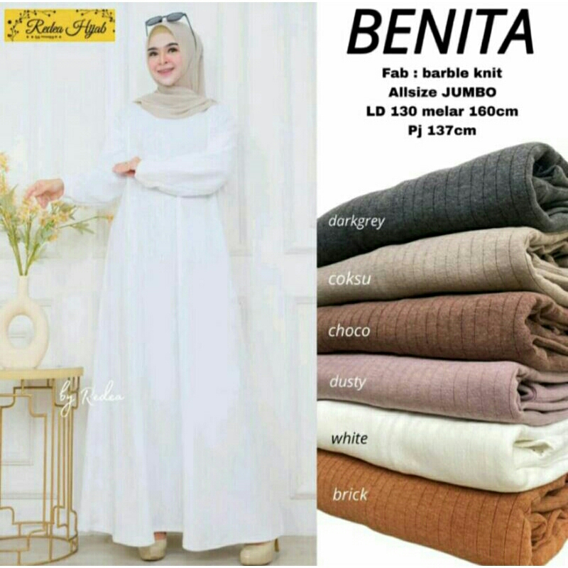 Benita Gamis Jumbo Polos Big Size Muslim