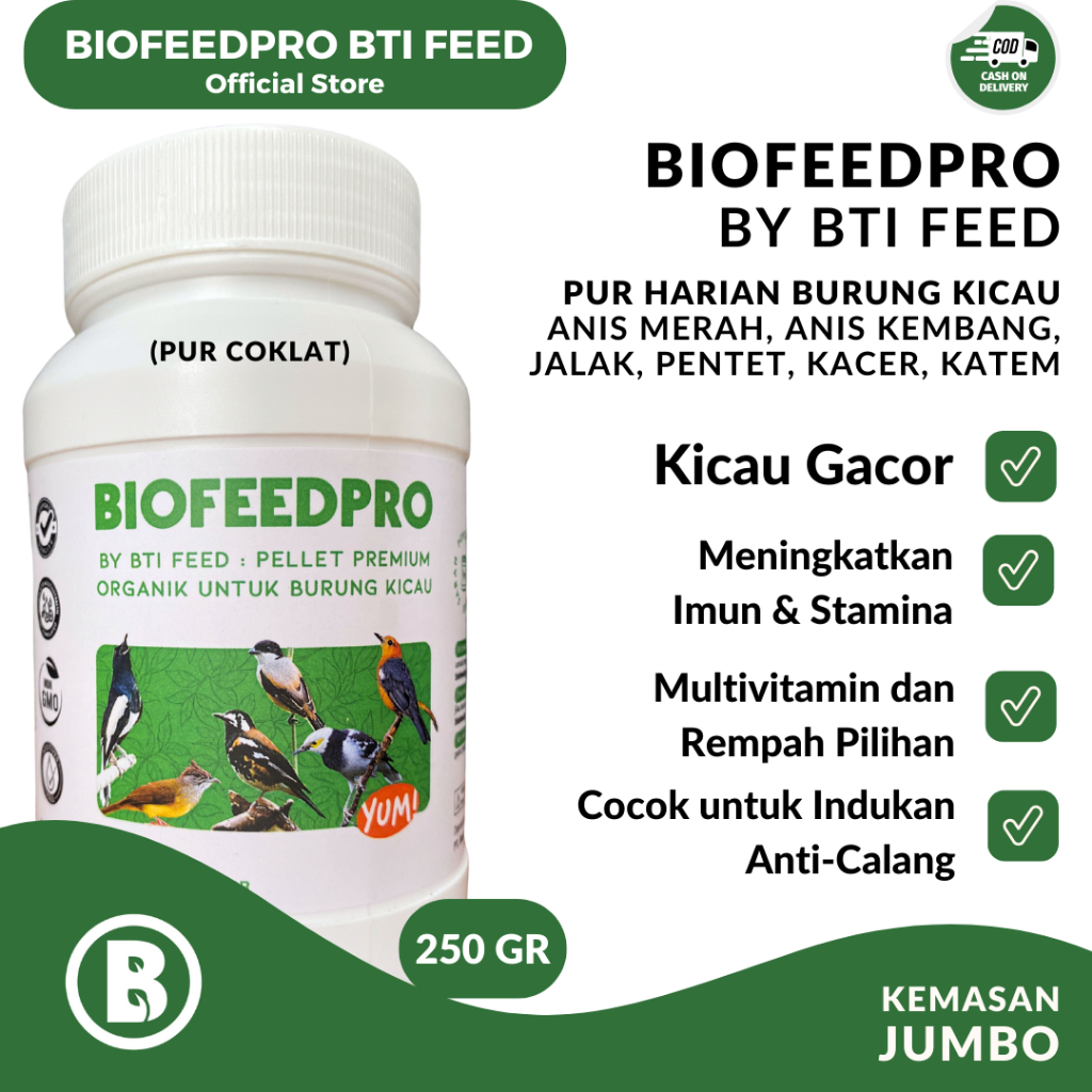 Biofeedpro Pur Burung Kicau 250gr Jalak - Cendet - Kacer - Anis Merah - Anis Kembang - Kapas Tembak 