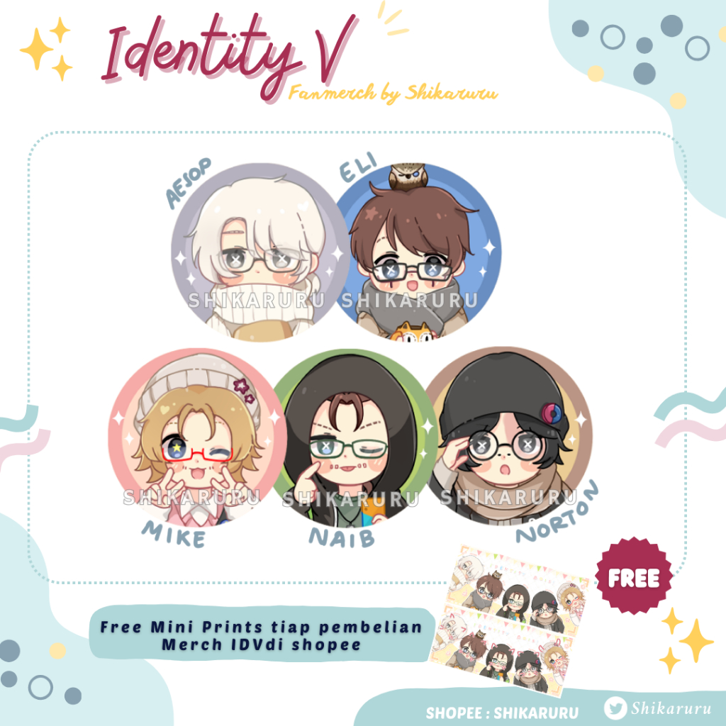 Shikaruru | Identity V IDV Fanmerch Button Pin READY STOCK