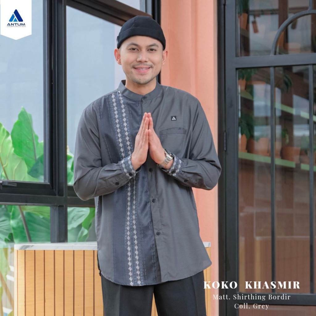 ANTUM Baju Koko Kashmir Lengan Panjang Songket Batik Terbaru Original Premium / Baju Lebaran Pria
