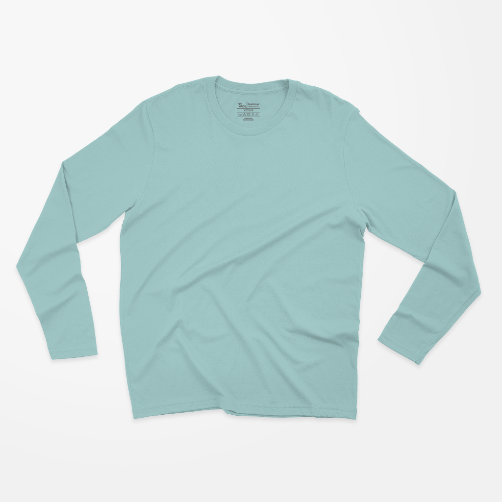 Blank T-shirt Long Sleeve Green Mint (Kaos Polos Hijau Mint Lengan Panjang)