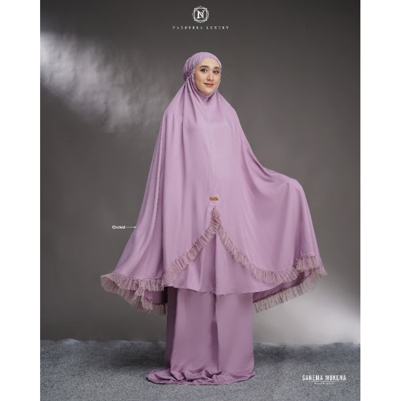 Mukena Sanema Nadheera Luxury Terbaru Mukena Lebaran mukena Rayon Motif Jumbo
