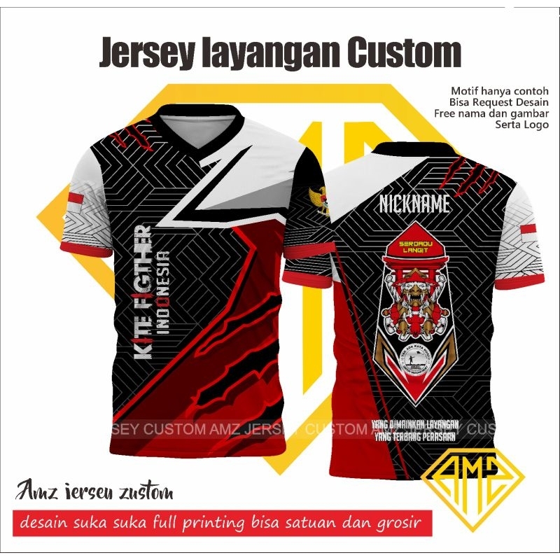 Jersey Layangan Bahan embos