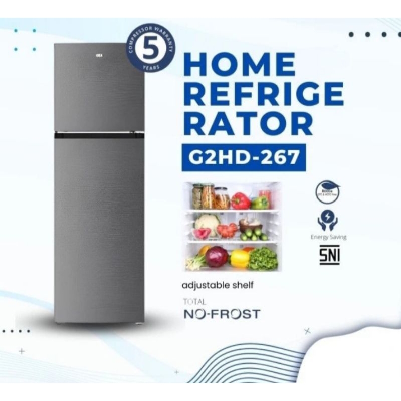 Kulkas Gea 2 pintu 267 lt G2HD-267 G2HD 267