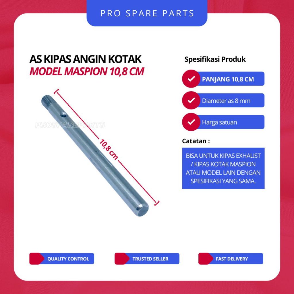 AS Model Maspion 10,8 cm - As Dinamo Kipas Angin Model Maspion - As Model Kipas Angin Maspion KOTAK