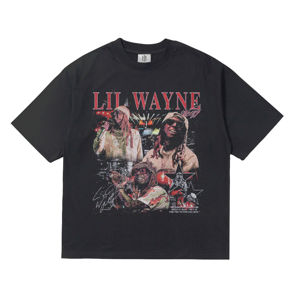 KAOS BAJU LIL WAYNE RAP TEE RAPPER | T-SHIRT OVERSIZE HITAM STYLE Y2K VINTAGE BOOTLEG | PRIA WANITA 