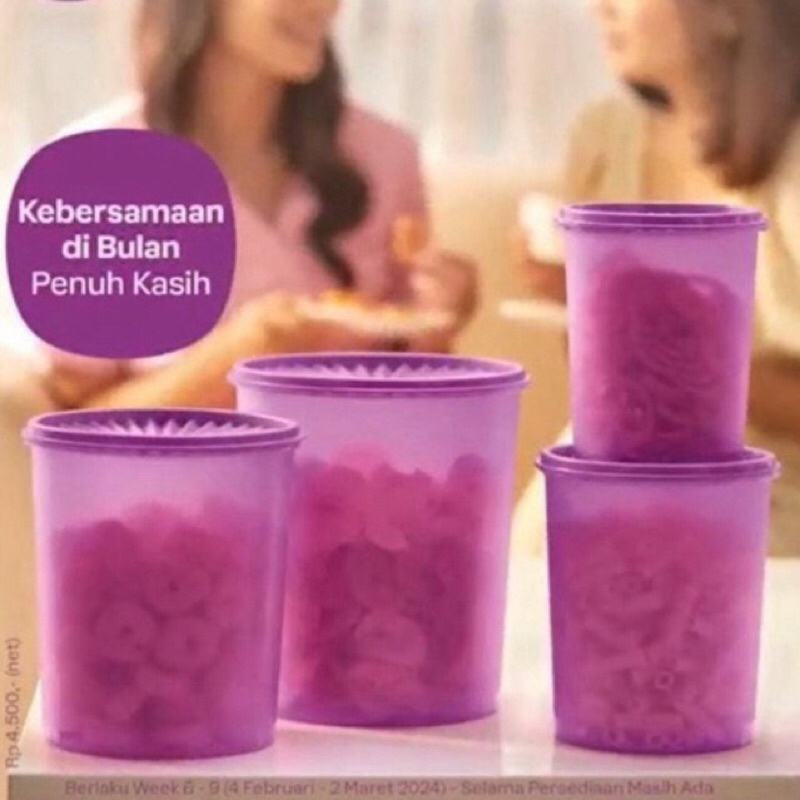 Tupperware Raya mosaic canister / deco canister set 4pcs toples kue promo