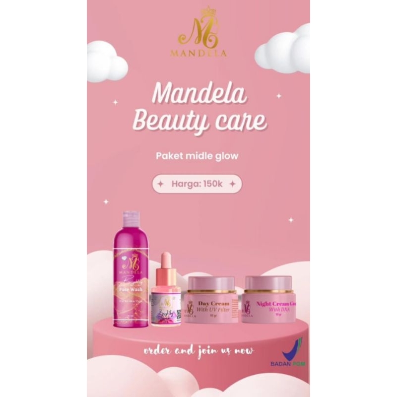mandela skincare Paket Midle Glow Mandela