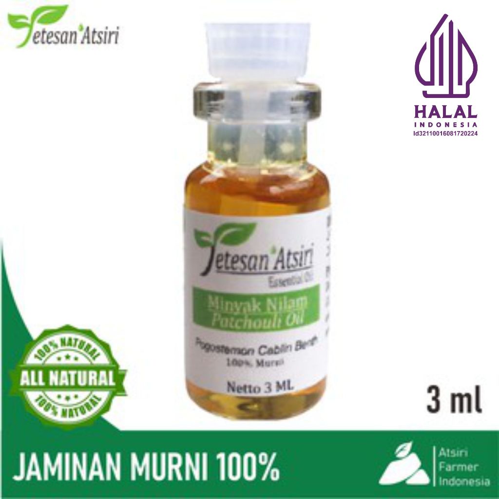 3ml minyak atsiri nilam murni 100% patchouli pure essential oil 100% aromatherapy diffuser oil MURNI