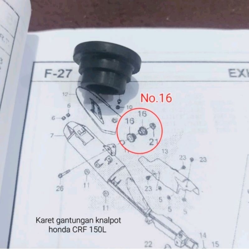 KARET GANTUNGAN KNALPOT MOTOR HONDA CRF 150 L TERLARIS