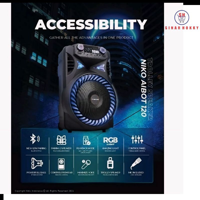 SPEAKER TROLLEY NIKO AIBOT  (PT 120)