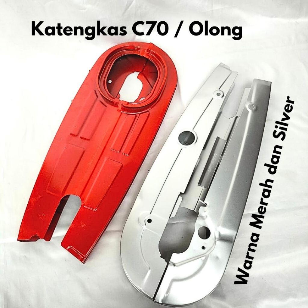 KATENGKAS C70 OLONG KETENGKAS HONDA C70 TUTUP RANTAI C70 WARNA MERAH SILVER BERKUALITAS