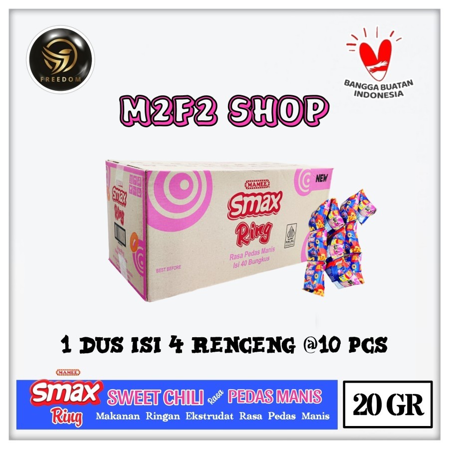 

Mamee Smax Ring Pedas Manis | Sweet Chili Flavour Sachet - 20 gr (Kemasan Karton)