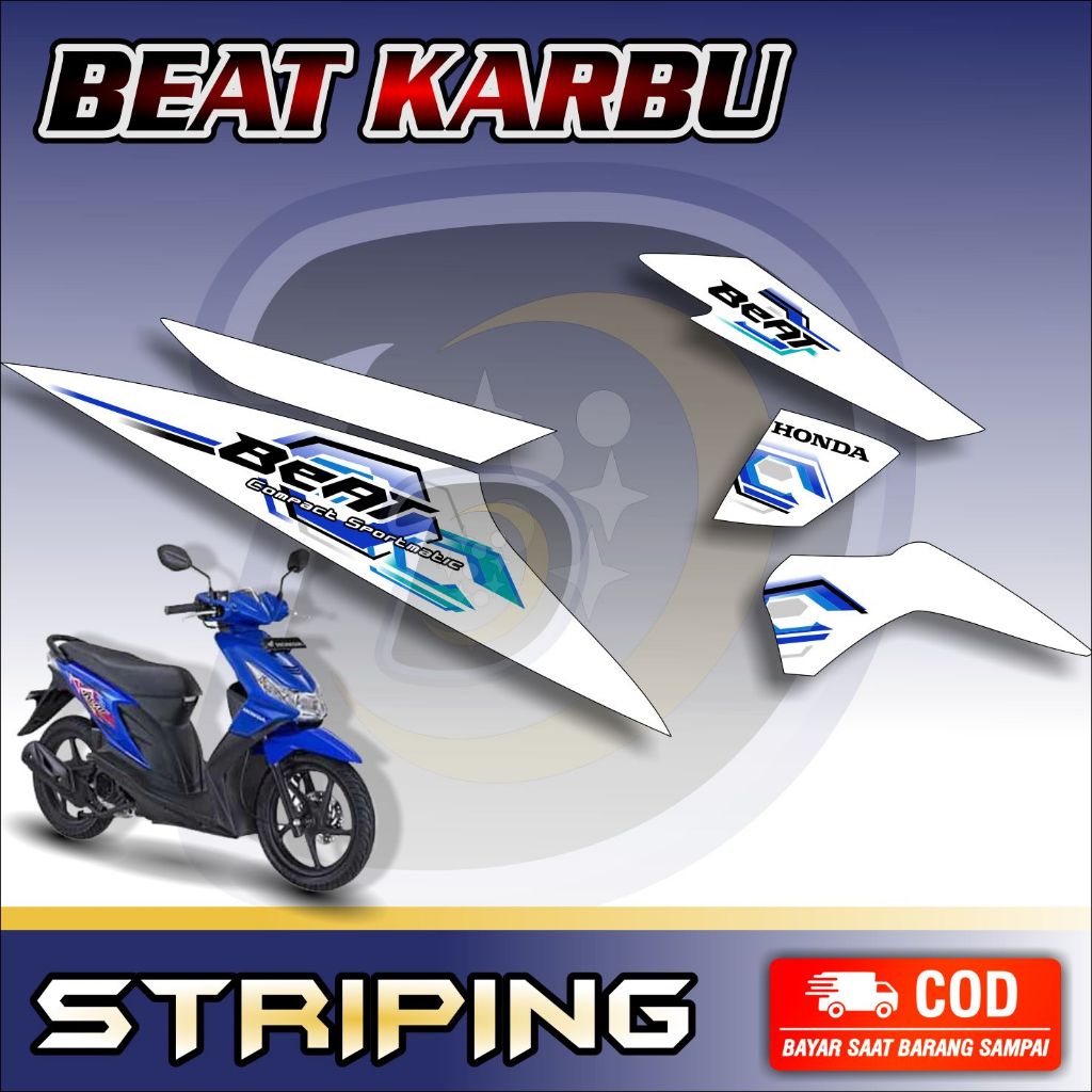 Striping Lis Honda Beat Karbu Stiker Motor Beat Karbu Motif Ori 2008
