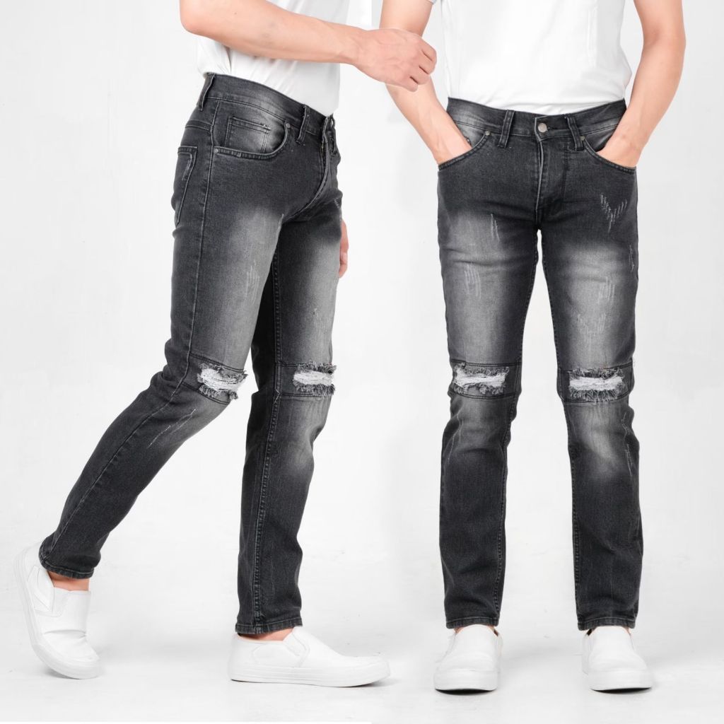 GEVAR PROMO CELANA RIPPED - CELANA JEANS PRIA RIPED JEANS - CELANA PANJANG JEANS PRIA STREET