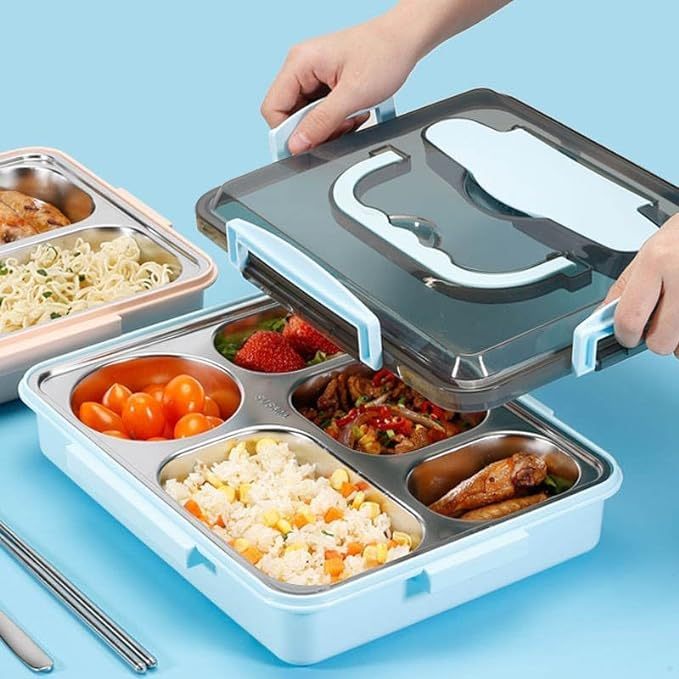 Lunch Box Stainless Sekat 5 / Lunch Box Sekatan / Kotak Bekal Makan stainless