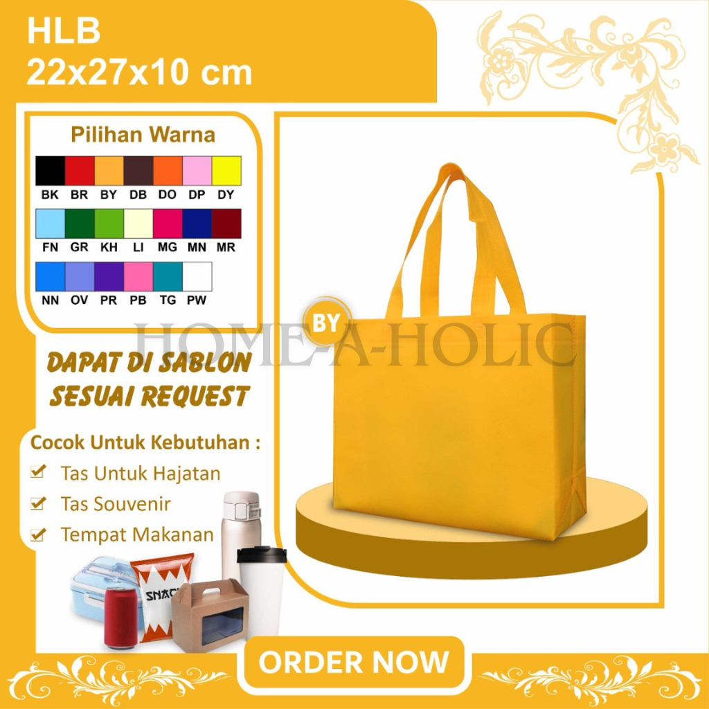 

HLB Polos 22x27x10 Tas Spunbond / Custom Tas Souvenir Tas Seminar Tas Dokumen Tas Sembako Goodie Bag Kado Hadiah