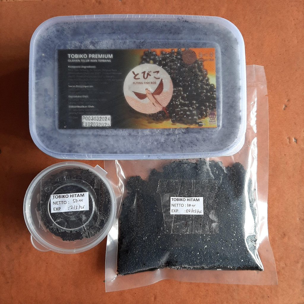 

tobiko / telur ikan terbang hijau/ wasabi/ hitam