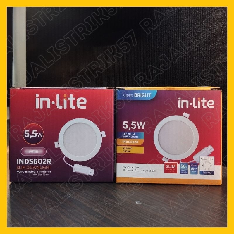 lampu Downligt Led Slim Inlite 5.5W Warm White/Kuning Putih INDS602R