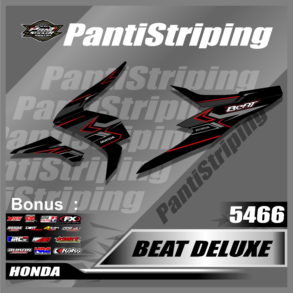 Sticker BEAT DELUXE 150 List Variasi semifull- Striping Motor Keren Desain Terbaru - skotlet beat An