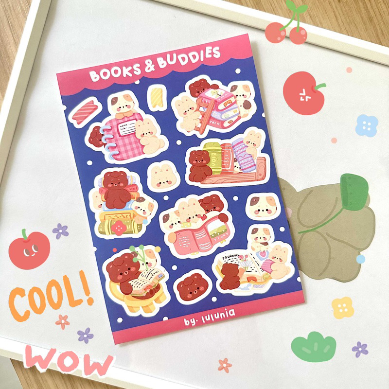 

BookBuddies Sticker Sheet Series by Lulunia (sticker set/stiker lucu/sticker waterproof)