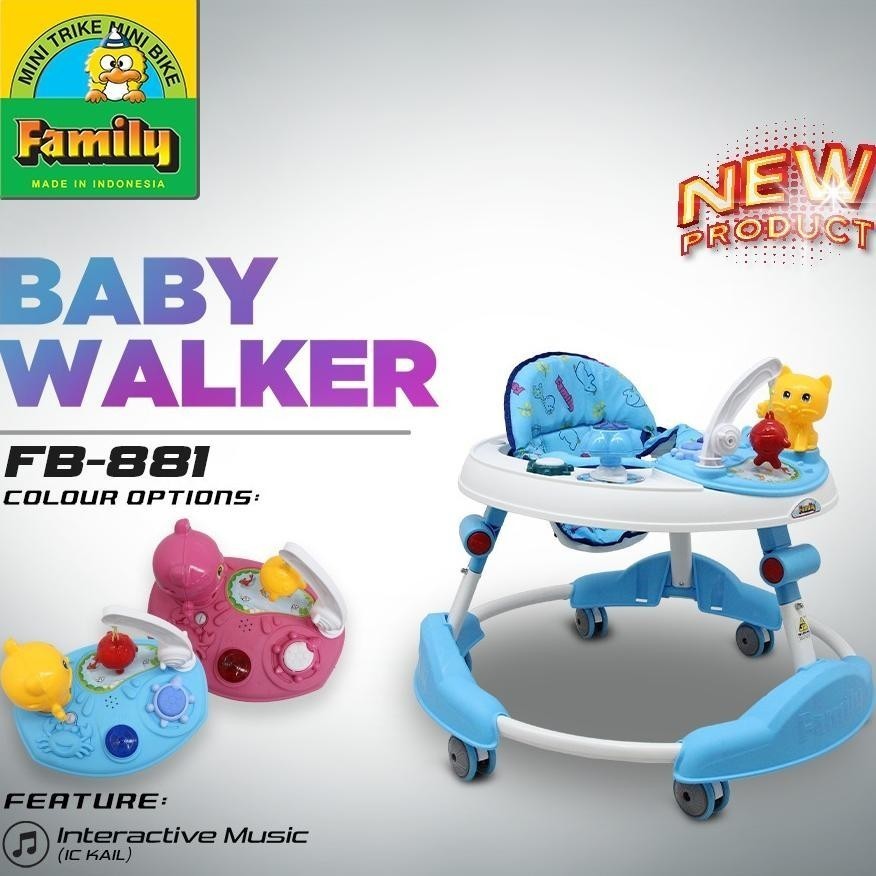 BABY WALKER FAMILY F 881 / FAMILY Baby Walker NEW FB 136 Musik & Lampu Alat Belajar Jalan Bayi [ * F