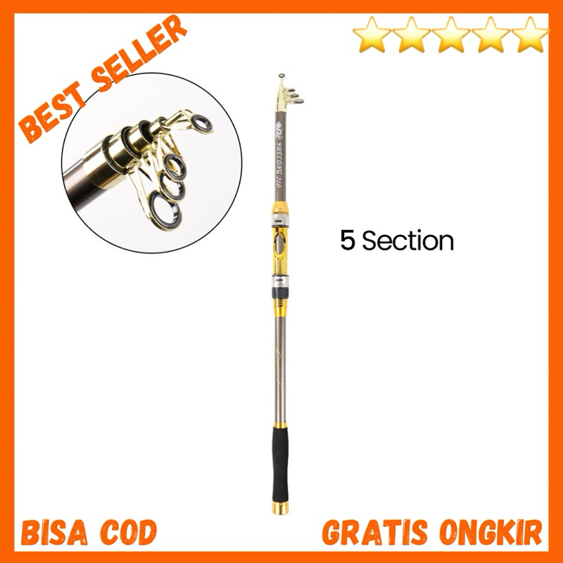 Joran Pancing Antena Portable Carbon Fiber Rod 2.1 M/5