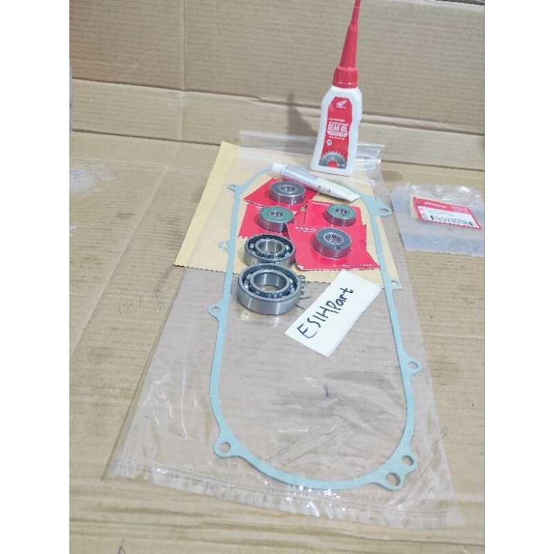 Bearing rasio gardan set 6pcs plus paking CVT,lem,oli gardan Honda Vario 125 old lama Vario 125 fi
