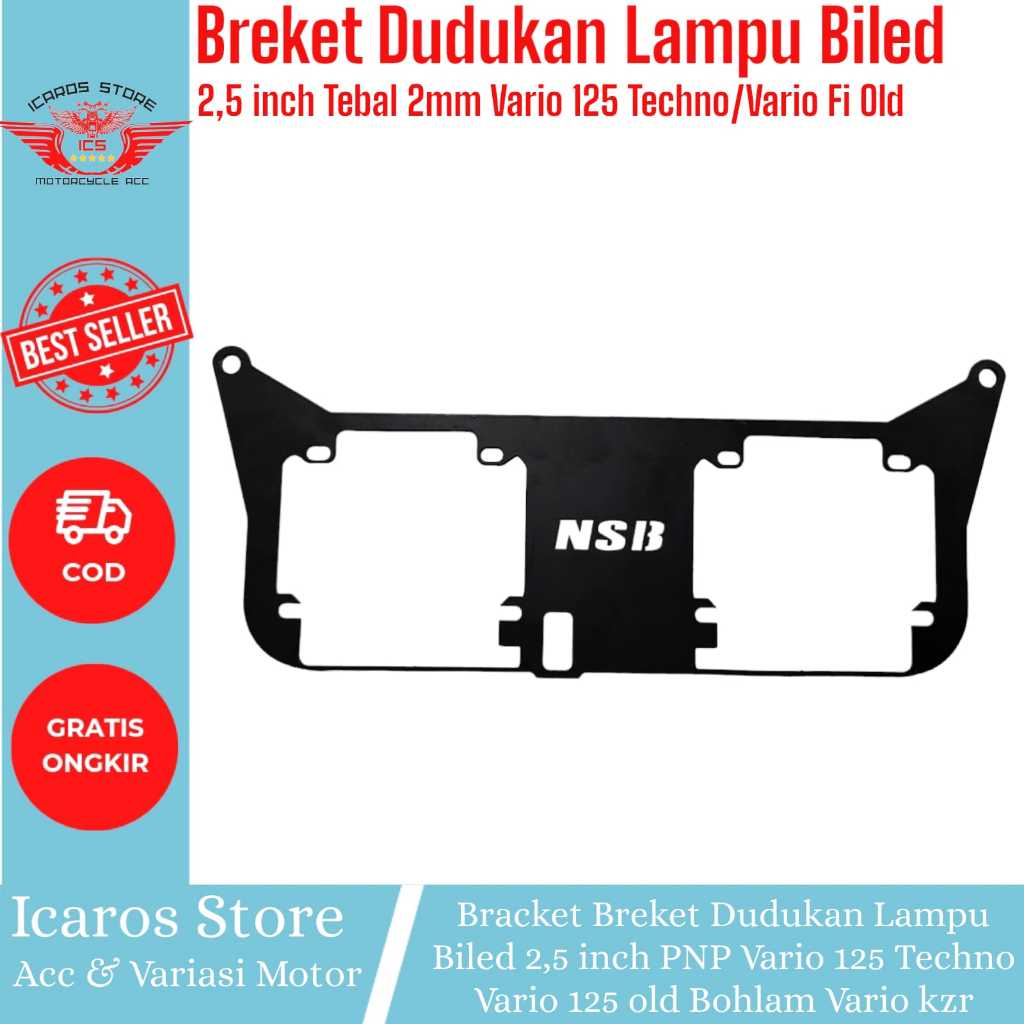 Breket dudukan Lampu BILED Projie AES SE HID 2,5 inch Vario 125 Techno Vario 125 fi old