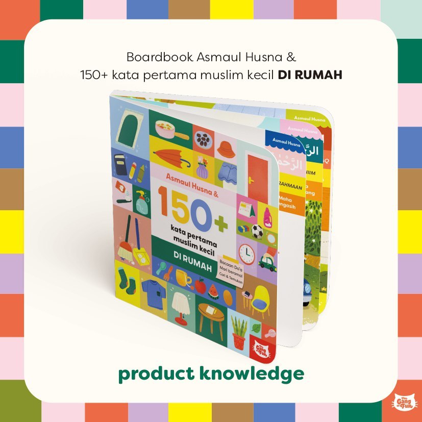Board Book Asmaul Husna & 150+ Kata Pertama Muslim Kecil Di Rumah
