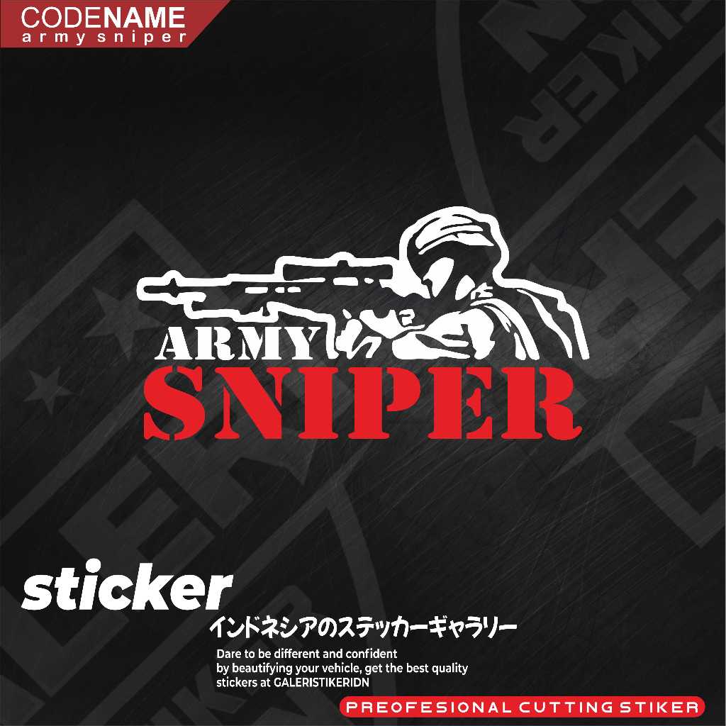 Sticker Army Sniper Untuk Mobil Kaca Belakang | Cutting Sticker