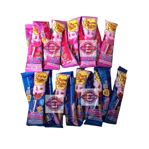 mentos permen chupa chups lolipop renteng isi 20pcs / chupa chups rasa strawberry / chupa chups rasa