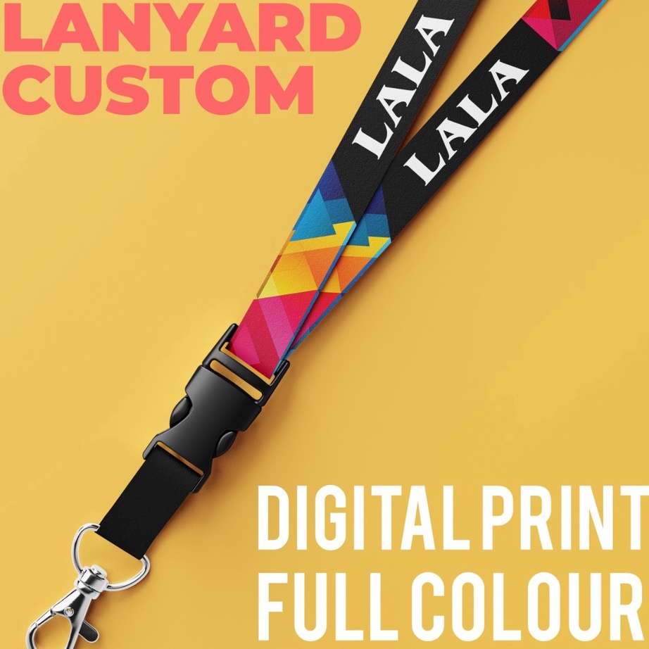 

PROMO SALE TALI LANYARD CUSTOM Uk 25cm Full Printing 1 Sisi 2 Sisi