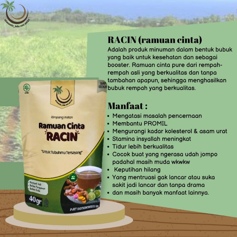 Racin (Ramuan Cinta)/Rimpang Instan/ Herbal alami/ minuman sehat