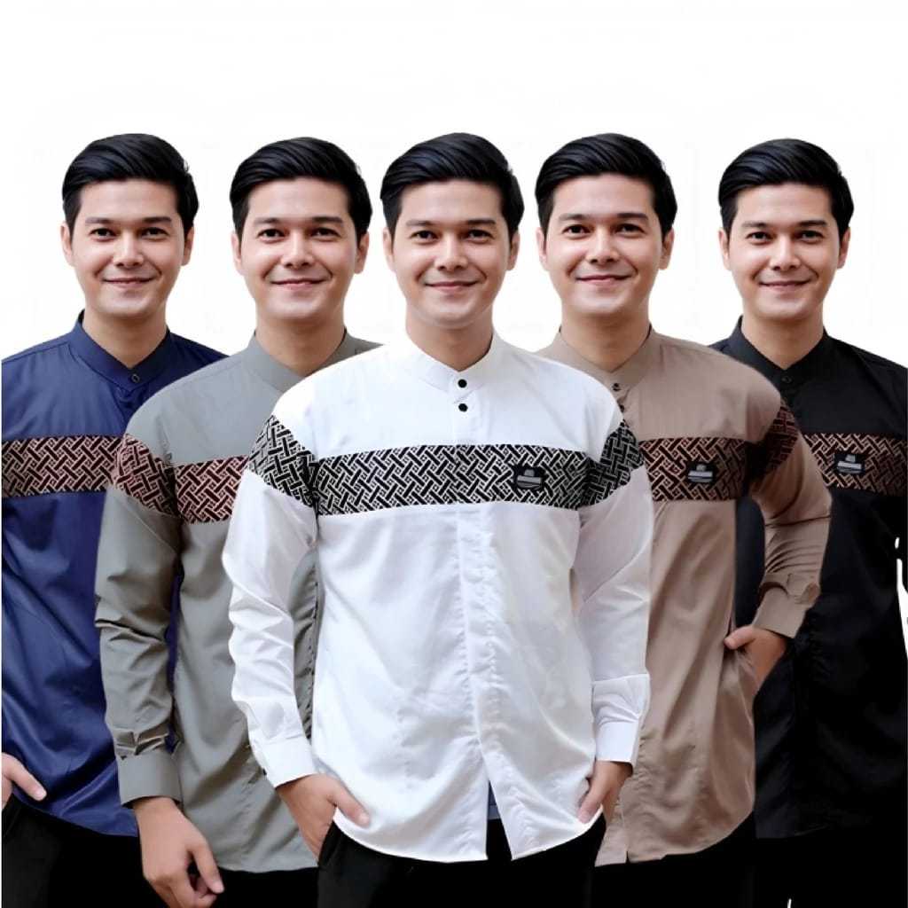 BAJU KOKO PRIA DEWASA LENGAN PANJANG TERBARU MOTIF KOBATA TREND 2024